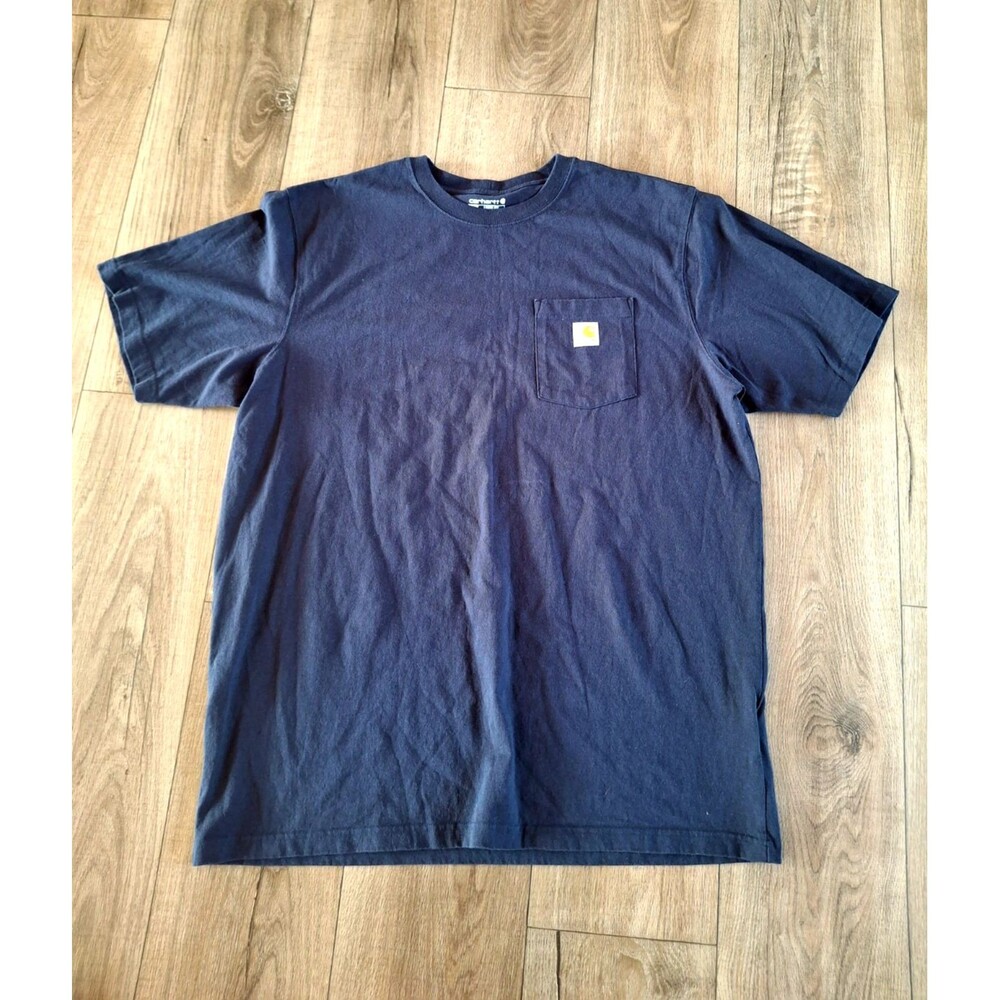 Carhartt K87 Mens Blue Workwear Loose Fit Pocket Shirt XL TALL